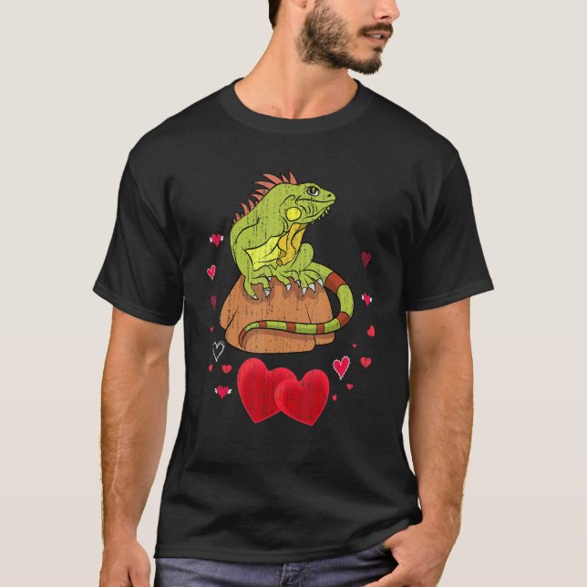 T-shirt Faune Lizard Coeur Animal Reptile Tropical Igu (Devant)