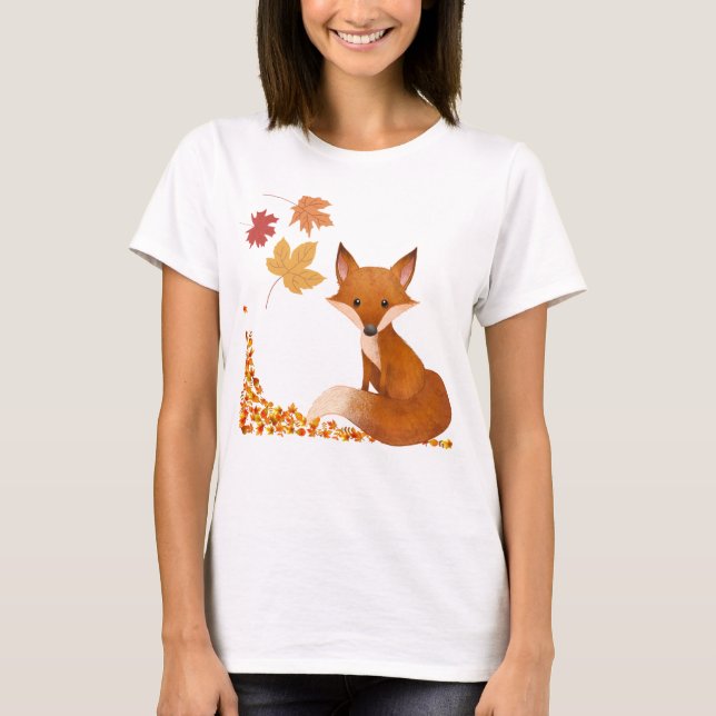 T-shirt Faune - Renard en automne/automne. Unisexe (Devant)