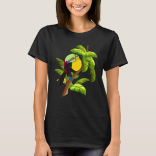 T-shirt Faune tropicale Animal Rainforest Feuilles Zoo Bir