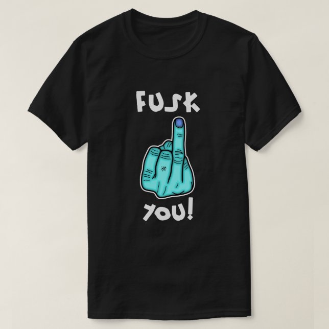T-shirt Fausse f-bombe et fausse blague du majeur v3.1 (Design devant)