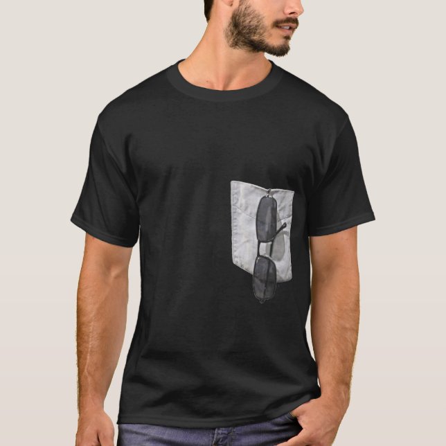 T-shirt Fausse poche avec des lunettes de soleil dehors (Devant)