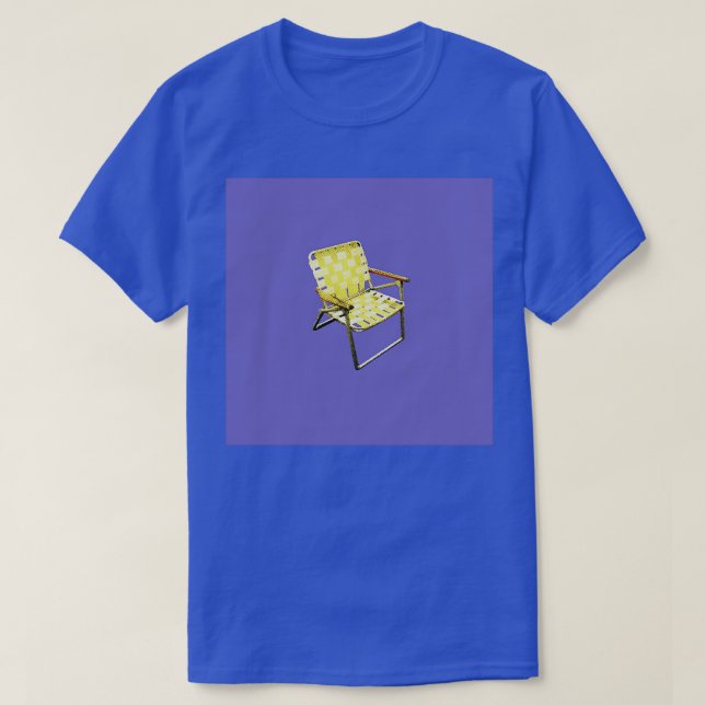 T-shirt Fauteuil jaune dans un champ bleu violet (Design devant)