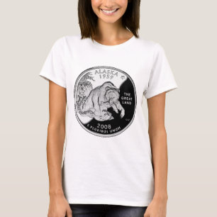 T-shirt Faux Alaska State Quarter The Great Land Grizzly