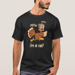 T-shirt Faux chat de Thanksgiving dinde chat de Thanksgivi