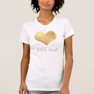 T-shirt Faux Gold Foil, Coeur