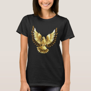 T-shirt Faux Gold Foil Peace Dove en noir