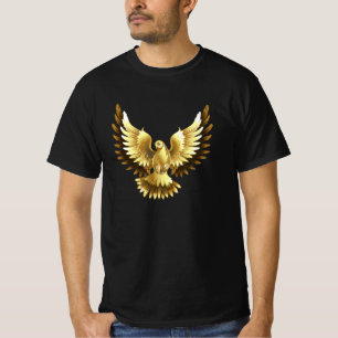 T-shirt Faux Gold Foil Peace Dove en noir