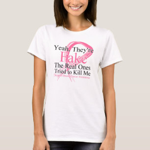 T-shirt Faux - le vrai a essayé de me tuer - cancer du