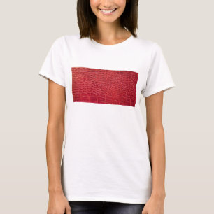T-shirt Faux rouge alligator cuir