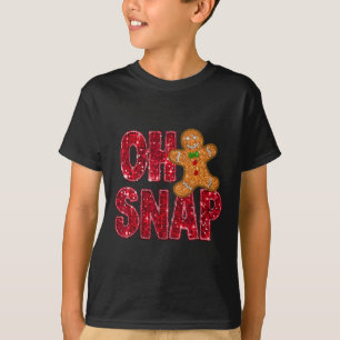 T-shirt Faux Sequins Oh Snap Noël Gingerbread Famille