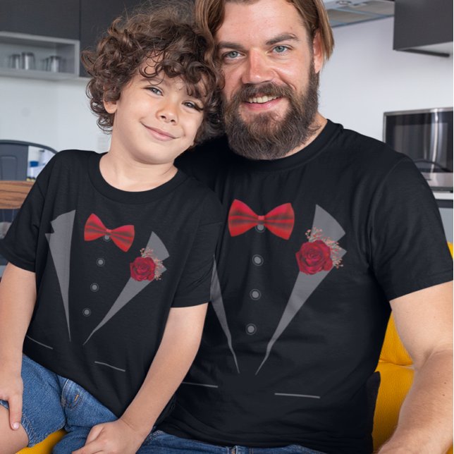 T-shirt Faux Tuxedo Suit avec Cravate Red Bow (Créateur téléchargé)