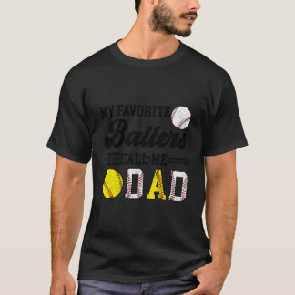 T-shirt Favorite Ballers Call Me Dad Softball Baseball Dad