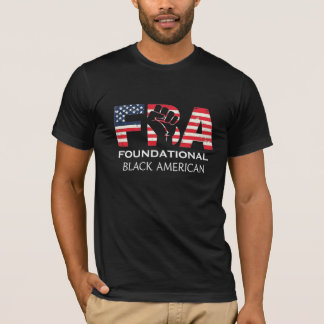 T-shirt FBA Américain Noir Fondamental avec Poing Levé