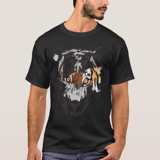 T-shirt Fearless Tiger Eye Claw Tiger Face Tiger Head Vint (Devant)