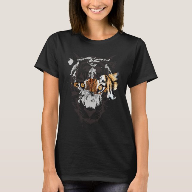 T-shirt Fearless Tiger Eye Claw Tiger Face Tiger Head Vint (Devant)