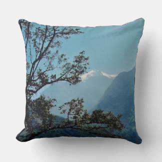 T-shirt featuring snowy peaks throw pillow