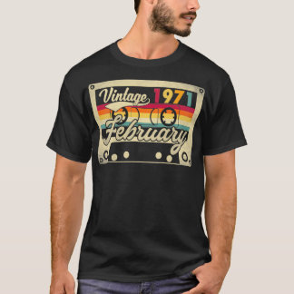 T-shirt February 1971 51st Birthday Gift Vintage Retro 51 