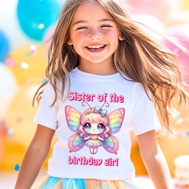 T-shirt Fée arc-en-ciel soeur papillon de la fille d'anniv (Créateur téléchargé)