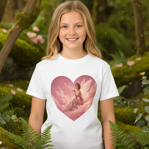 T-shirt Fée de la Saint-Valentin sur des nuages roses - Ar