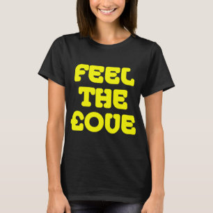 T-shirt Feel The £ove - Jaune sur Dark