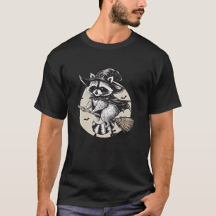 T-shirt Feelin Witchy Cute Raccoon Halloween Witch Éffraya