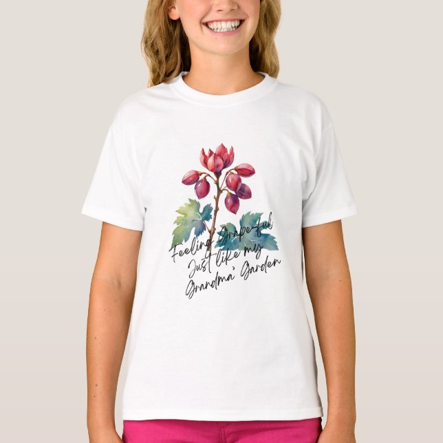 T-shirt Feeling Grapeful Grandma's Garden Floral Art Print (Devant)