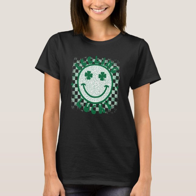 T-shirt Feeling Lucky Retro St Patrick's Day Smile Face Me (Devant)