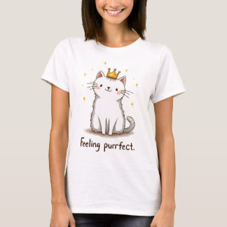 T-shirt Féeling Purrfect : Cat with a Tiny Crown