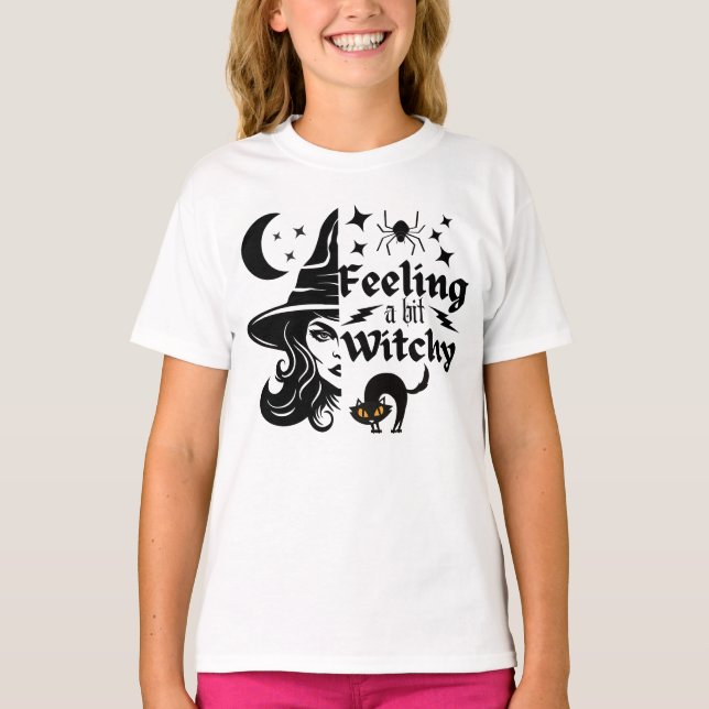 T-shirt Feeling Witchy drôle sorcière d'Halloween (Devant)