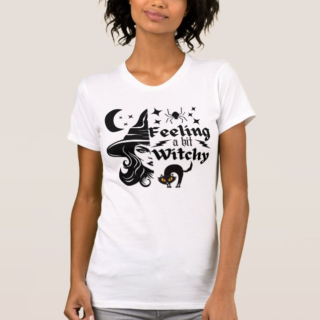 T-shirt Feeling Witchy drôle sorcière d'Halloween (Devant)