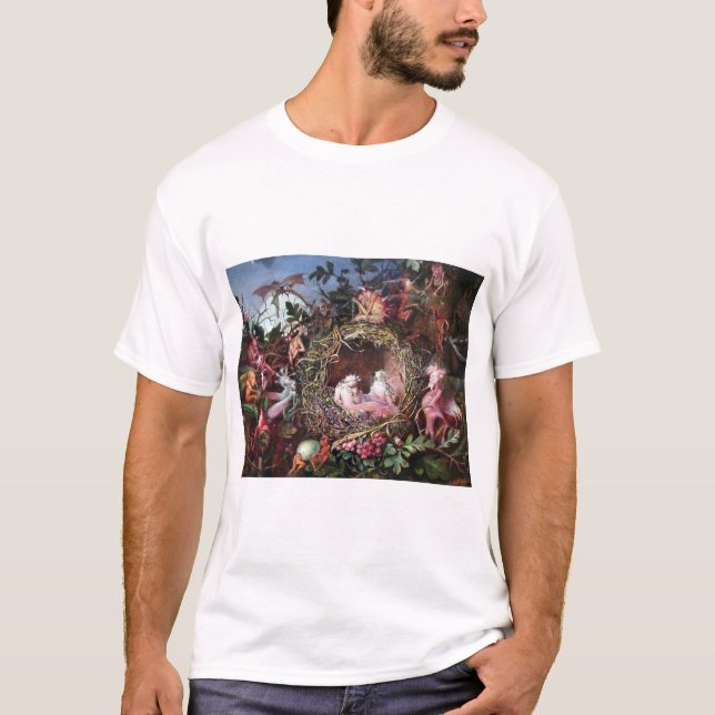T-shirt Fées dans un nid d'oiseaux, John Anster Fitzgerald (Devant)