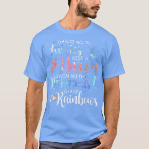 T-shirt Fées, licornes, sirènes et arcs-en-ciel drôle