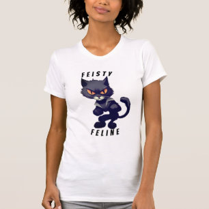 T-shirt Feisty Feline Superhero Funny Crazy Cat