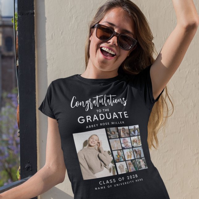 T-shirt Félicitations au Diplômé, 13 Photo Collage (Créateur téléchargé)