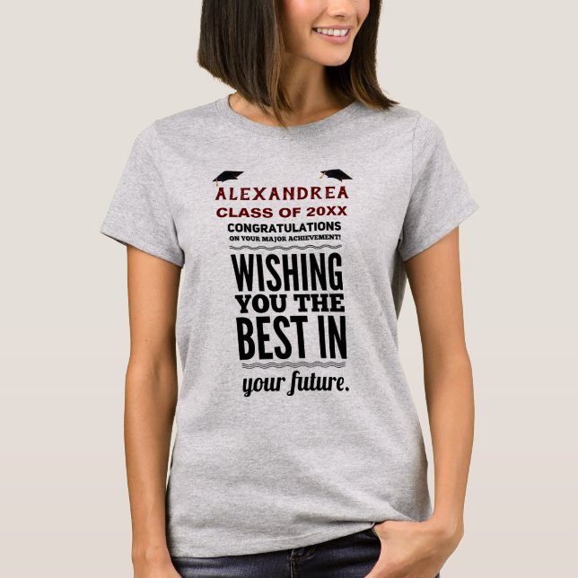 T-shirt Félicitations aux diplômés de la classe de 2024 (Devant)