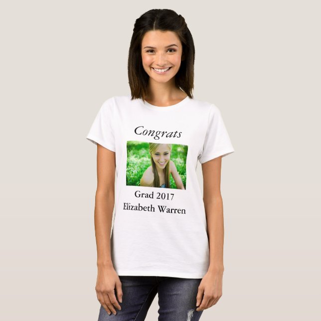 T-shirt Félicitations - photo de l'obtention du diplôme (Devant entier)