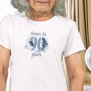 T-shirt Félicitations pour 90 ans Fleur Nombre 90e Anniver