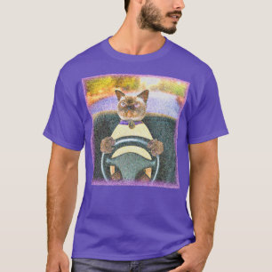 T-shirt "Feline Driver" Photo Mignonne. Commandez dès main