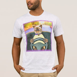 T-shirt "Feline Driver" Photo Mignonne. Commandez dès main