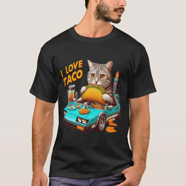 T-shirt Feline Fiesta I love Taco (Devant)