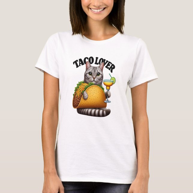 T-shirt Feline Fiesta : Taco Cat (Devant)