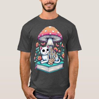 T-shirt Feline Lover Skeleton Halloween Halloween Femmes a