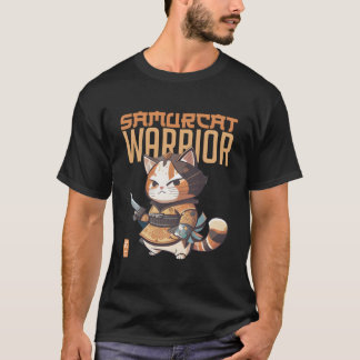 T-shirt Feline Meets Anime The Power Of Samurai Kitty