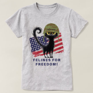 T-shirt FELINES POUR LA LIBERTÉ, Chat Patriotique dans le 