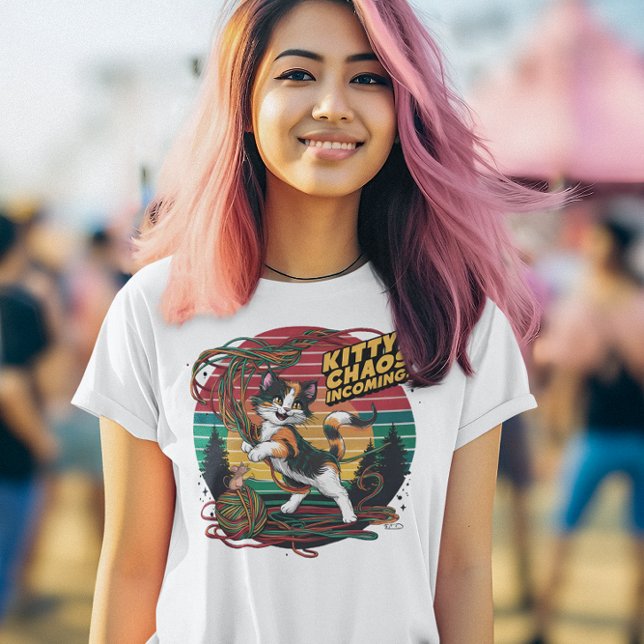 T-shirt Felines Whiskered Yarn Dance Kitty Chaos Entrant! (Créateur téléchargé)