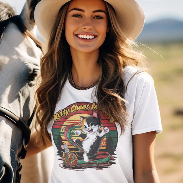 T-shirt Felines Whiskered Yarn Dance Kitty Chaos Entrant! (Créateur téléchargé)