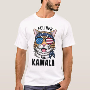 T-shirt Felins Pour Kamala Election Chat Lady Cadeau