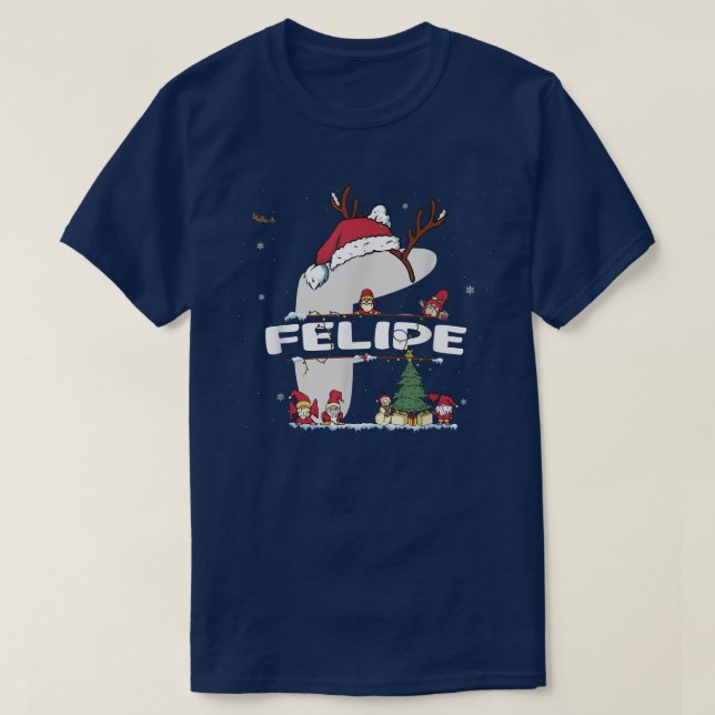 T-shirt Felipe Christmas w Felipe Nom pour les Noël drôles (Design devant)