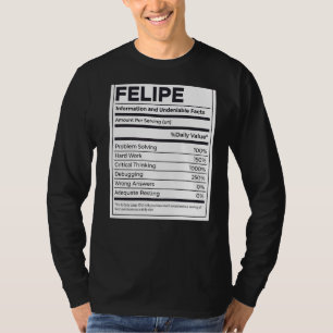 T-shirt Felipe Information sur la nutrition Problème Résou