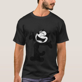 T-shirt Felix Cartoon Laughing Black Cat Cute Comic Charac